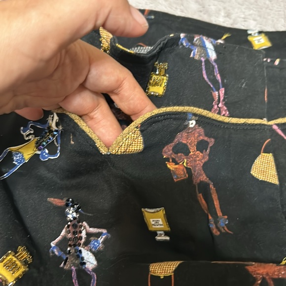 VANITY COLLECTION BEADED SHOPPING GIRL sequin PANTS ARTSY FUN size large - Picture 6 of 6